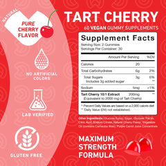 Tart Cherry Gummies serving for uric acid relief and joint support