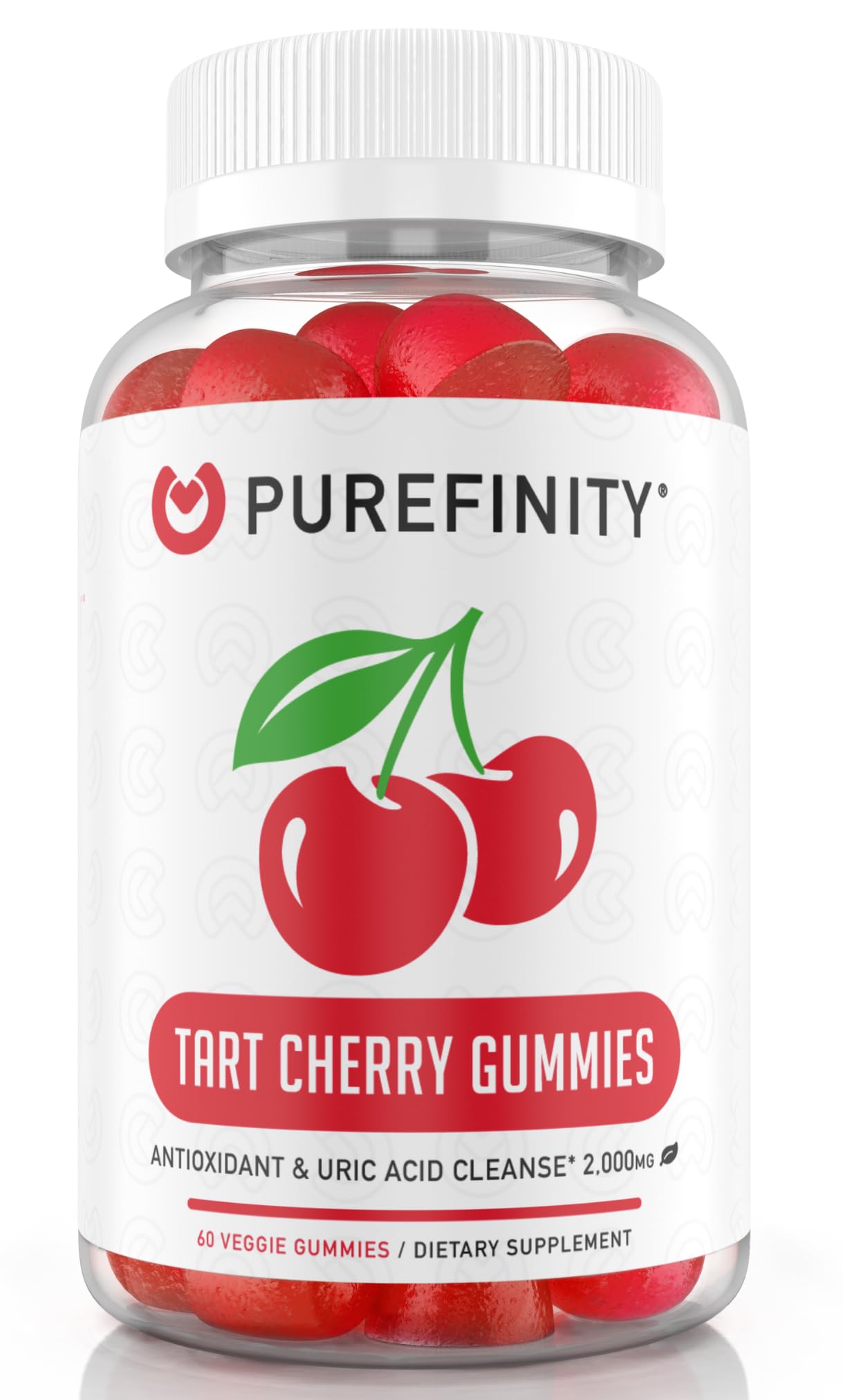 Bottle of PUREFINITY Tart Cherry Gummies, 60 count