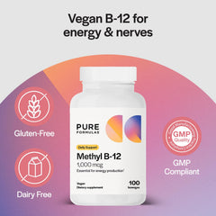 Health benefits of PureFormulas Methyl B-12 1000 mg 100 Lozenges