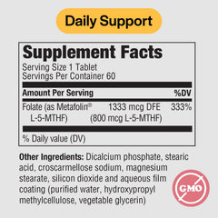 Back packaging view of PureFormulas Methylfolate 800 mcg 2-pack