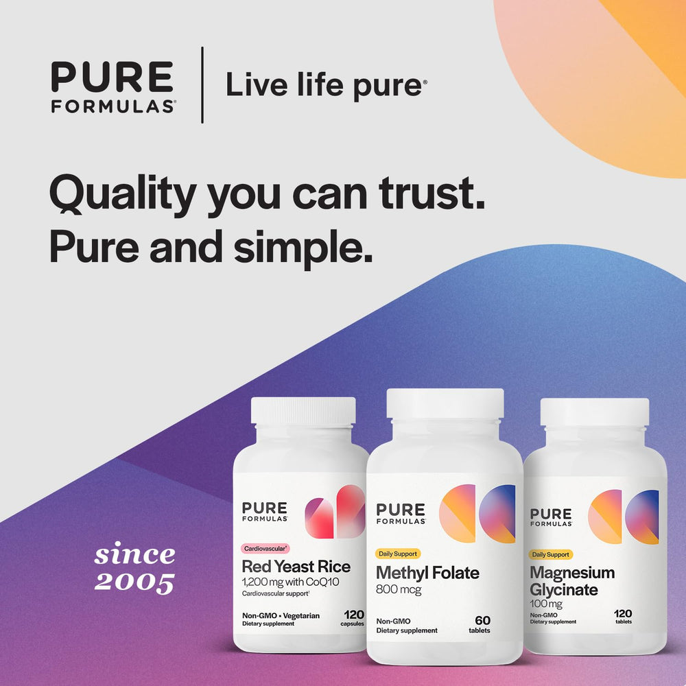 Vegetarian, Non-GMO Methylfolate tablets from PureFormulas