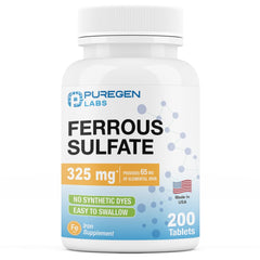 Puregen Labs Ferrous Sulfate 325 mg tablet with 65 mg elemental iron