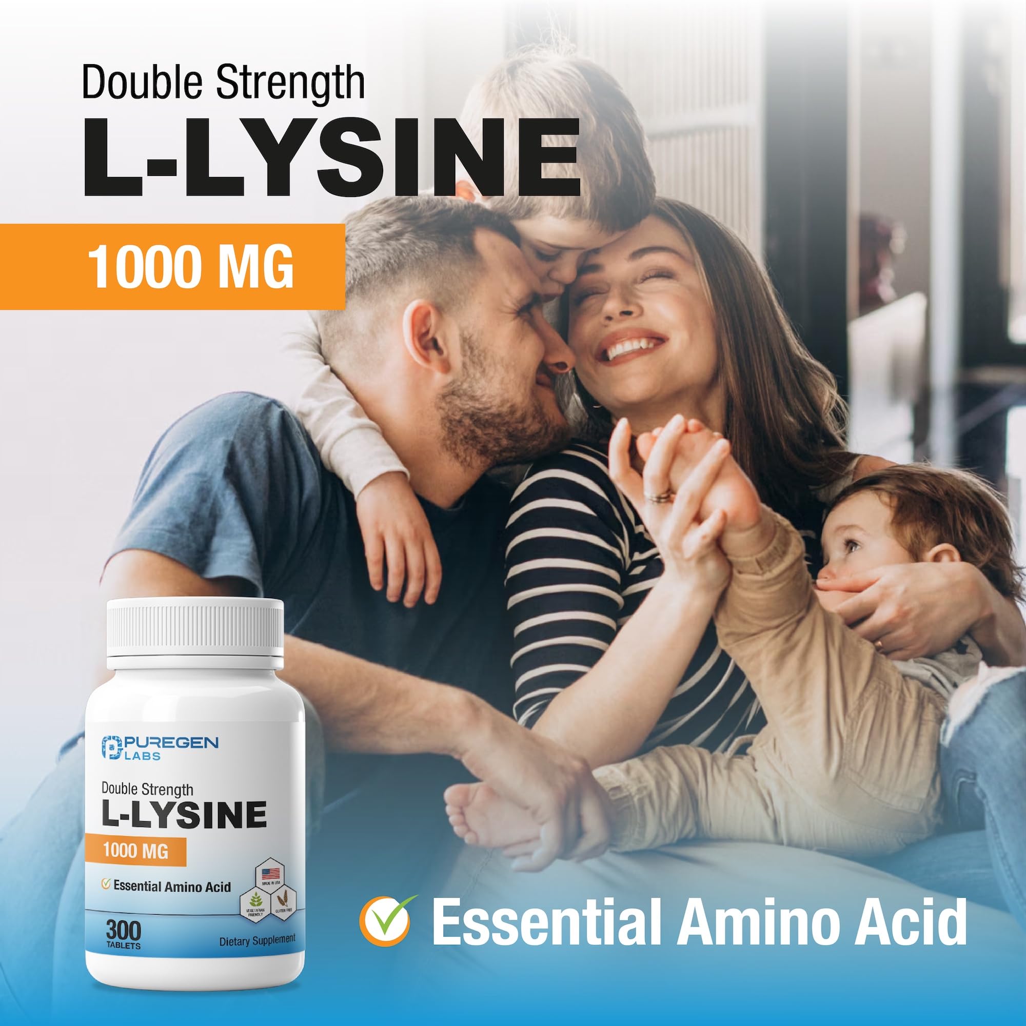 Supplement ingredients and allergen information for L-Lysine 1000 mg