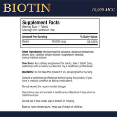 Close-up of Puregen Labs Biotin bottle label