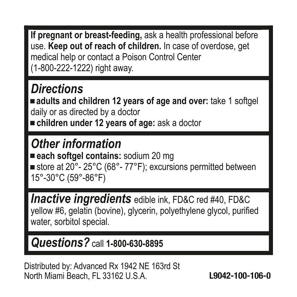 Puregen Labs Docusate 250mg label close-up highlighting strength.