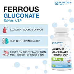 Nutrition facts showing 38 mg elemental iron per serving