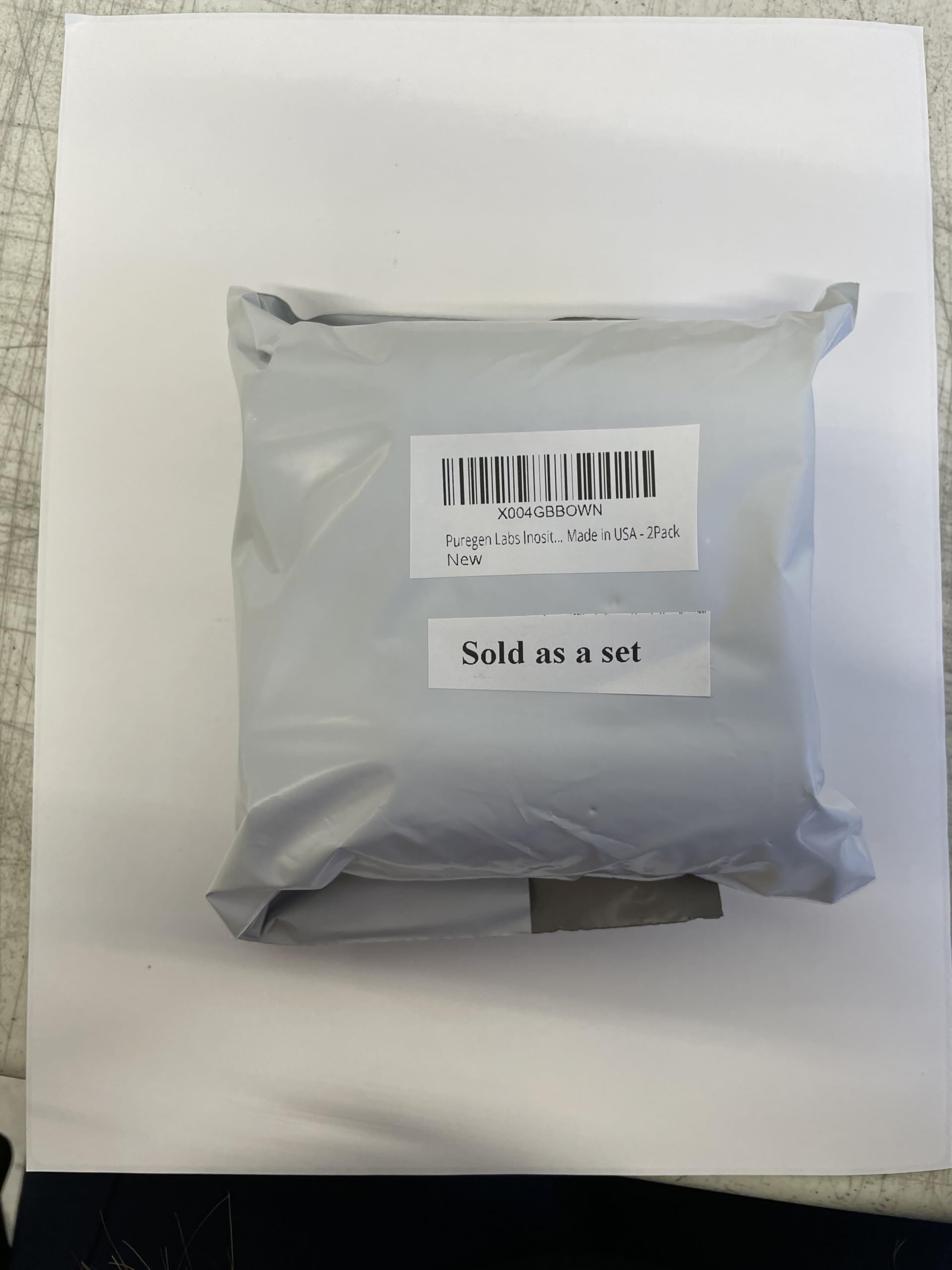 Product label showing ingredients