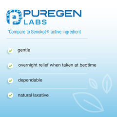 Puregen Labs Senna-S with glass of water scene for bedtime use.