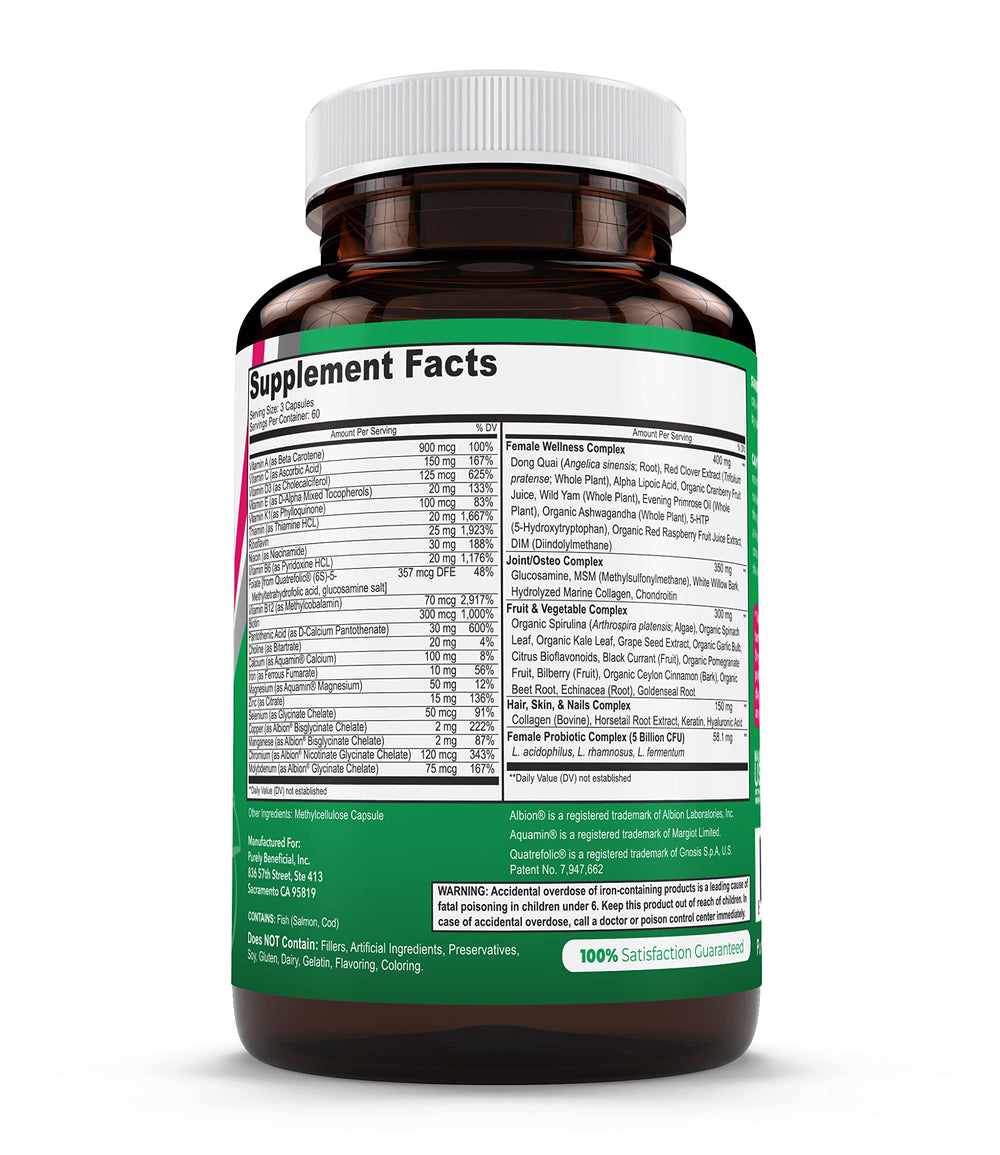 Close-up of plant-based ingredients and supplement capsules