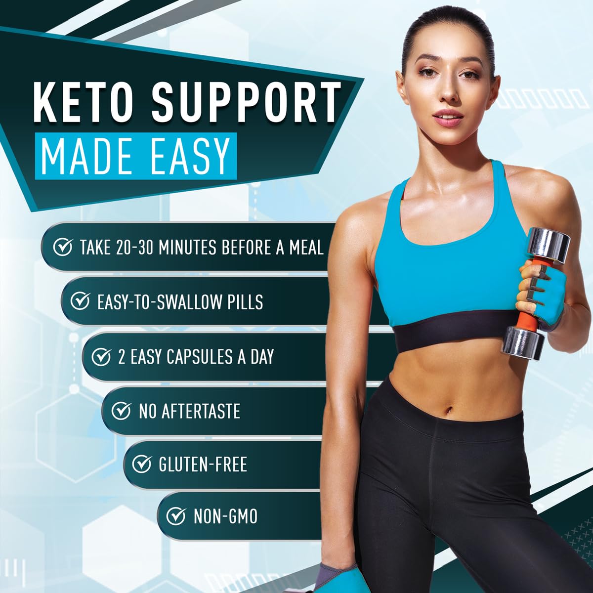 Front view of Purely Optimal Keto BHB Capsules bottle with cap