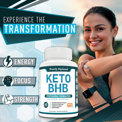 Two bottles of Purely Optimal Keto BHB Capsules on a clean surface