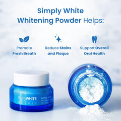 Close-up of a brighter smile after using PurelyWHITE DELUXE