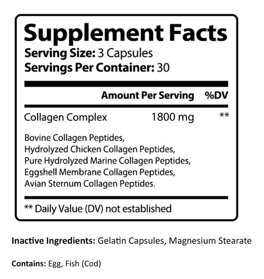 PureNature Collagen Ultra label showing collagen types I, II, III, V & X