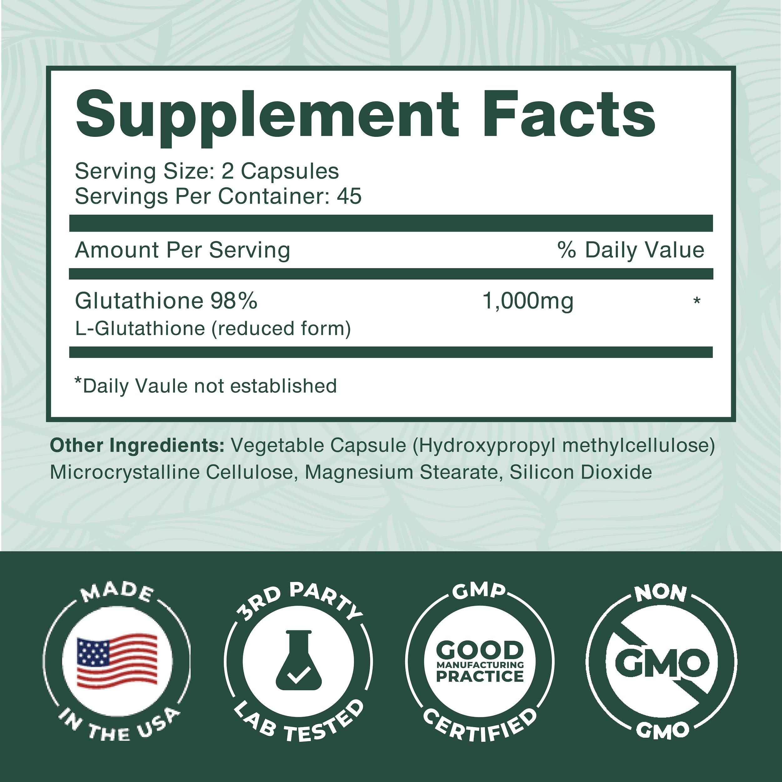 Two capsules serving size 1000mg total