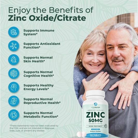 PurePremium Zinc 50mg bottle – side view