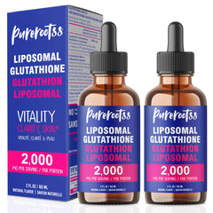 Front view of PureRootss Liposomal Glutathione Liquid Supplement Pack of 2