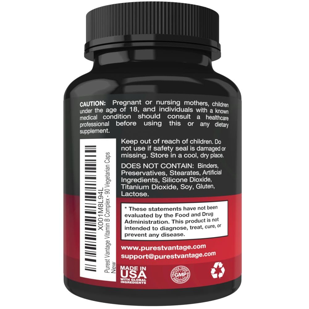 Close-up of B vitamin ingredients showing inositol and choline