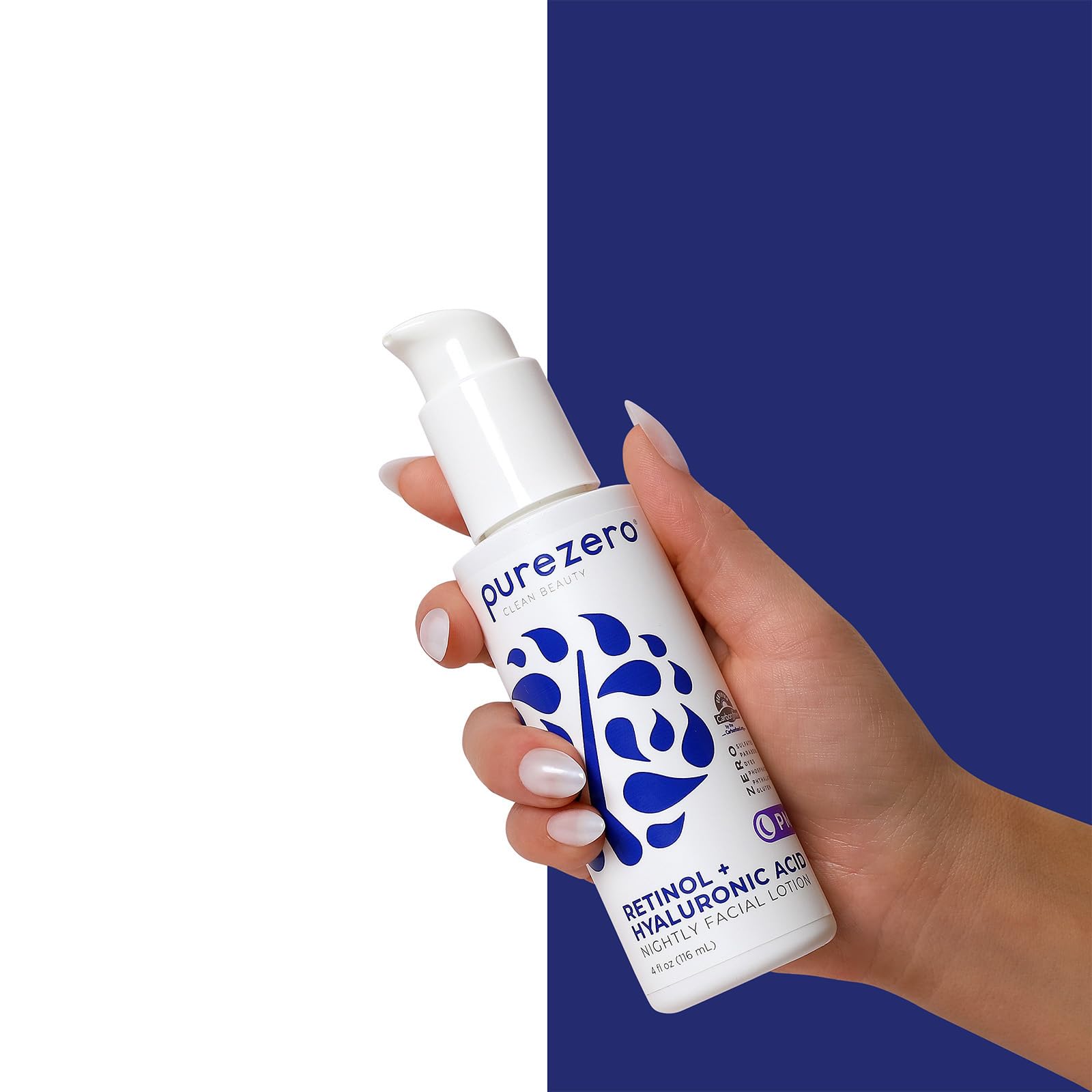 Jar close-up of Purezero night cream displaying luxurious texture