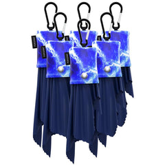 Purgenic microfiber cloths and water-resistant pouches in blue, 6-pack