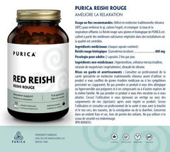 Purica Red Reishi mushroom extract capsule close-up