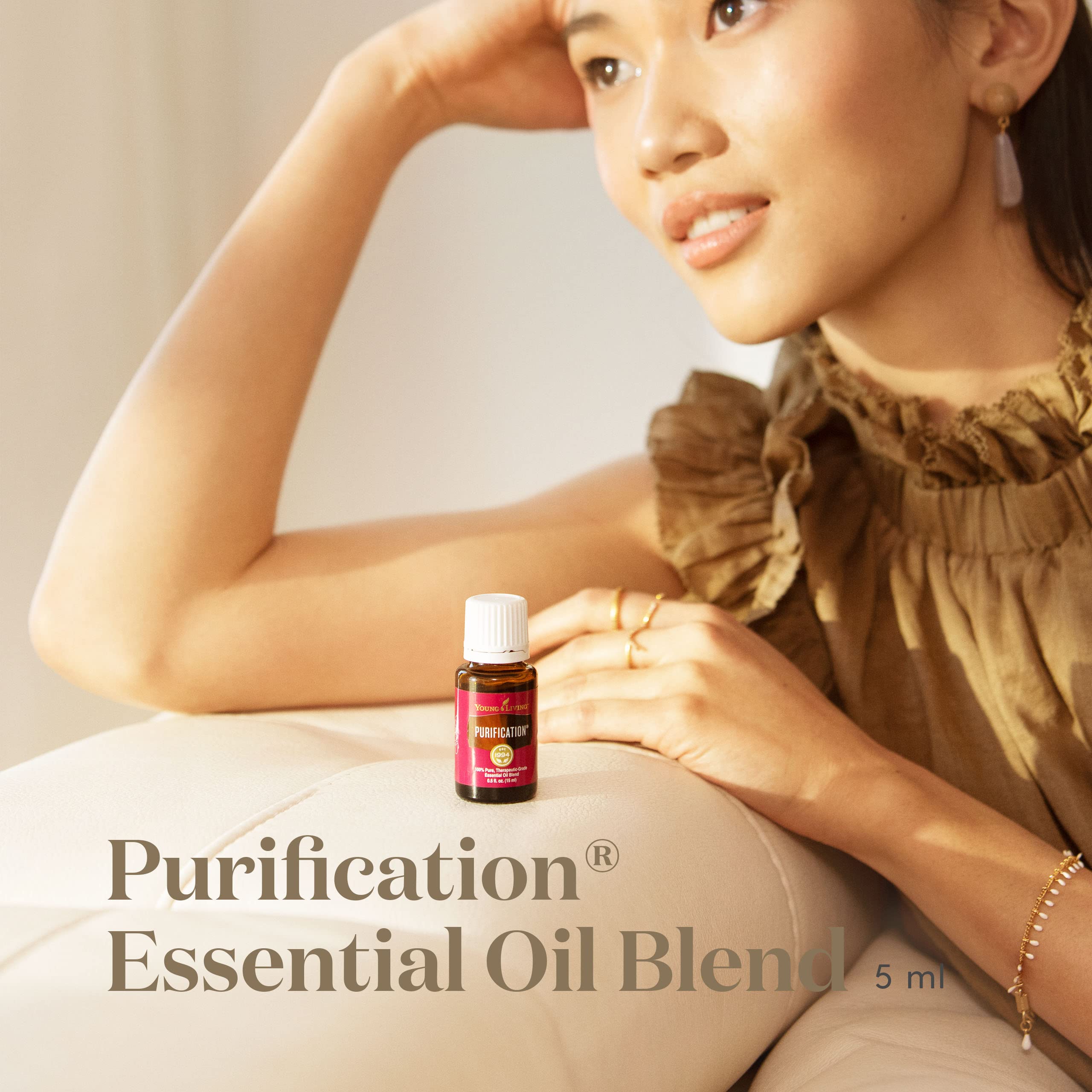 Close-up label of Purification Essential Oil 5ml by Young Living