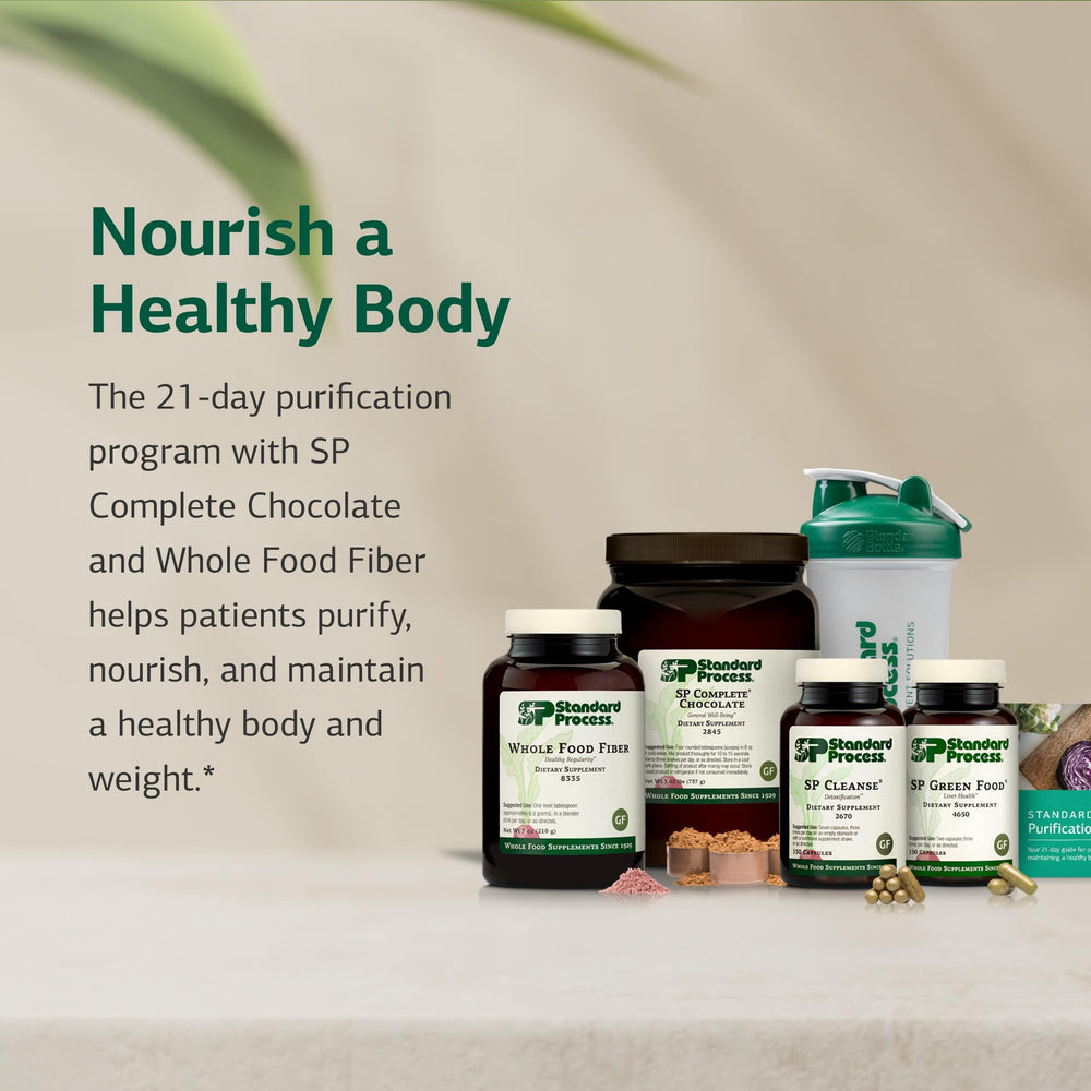 Contents of the purification kit: SP Cleanse, SP Complete, Whole Food Fiber