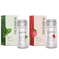 Front packaging of PURIFLOSS showing eco-friendly design