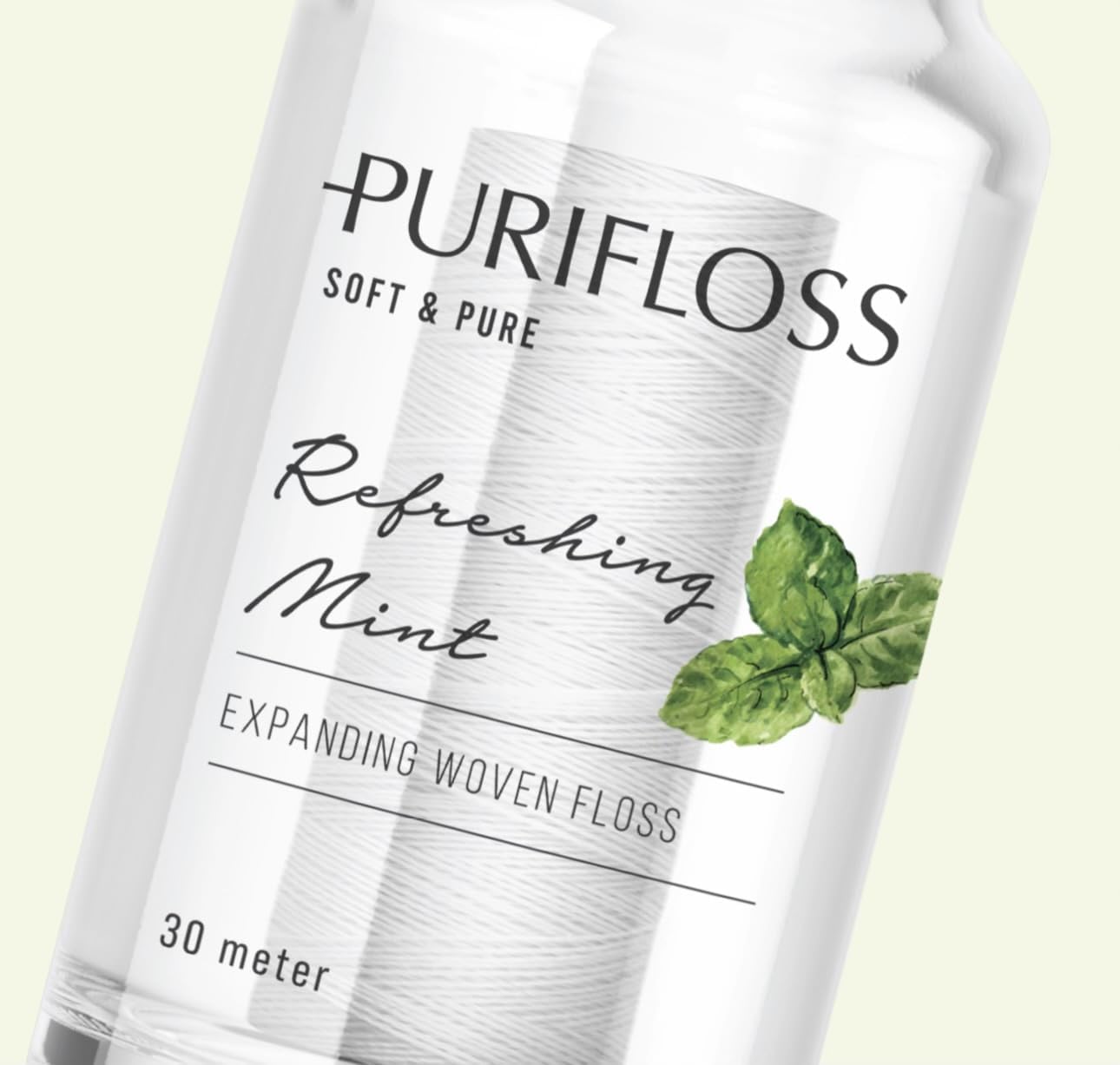 Mint flavor representation with natural oils imagery