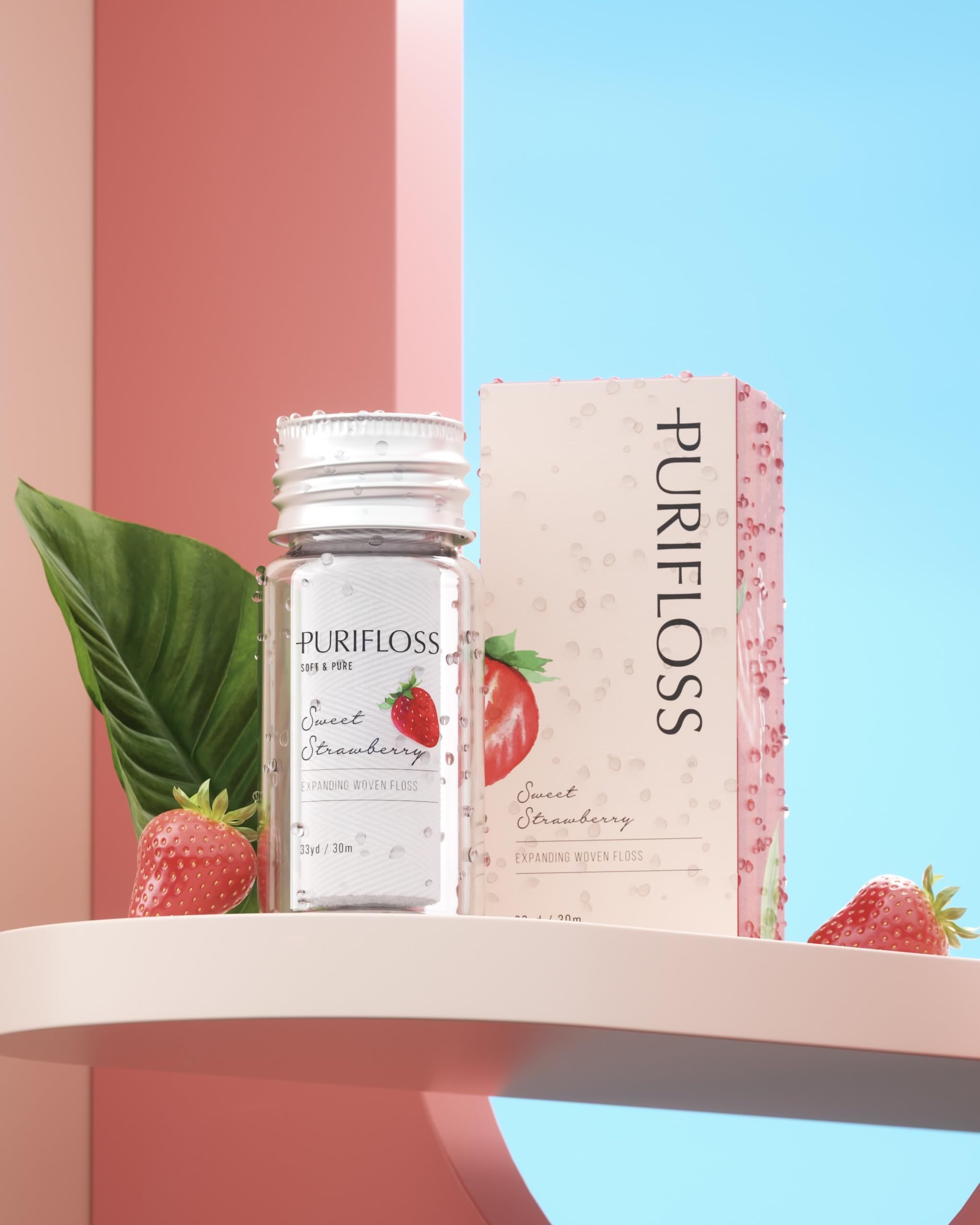 Sweet Strawberry scented floss illustration