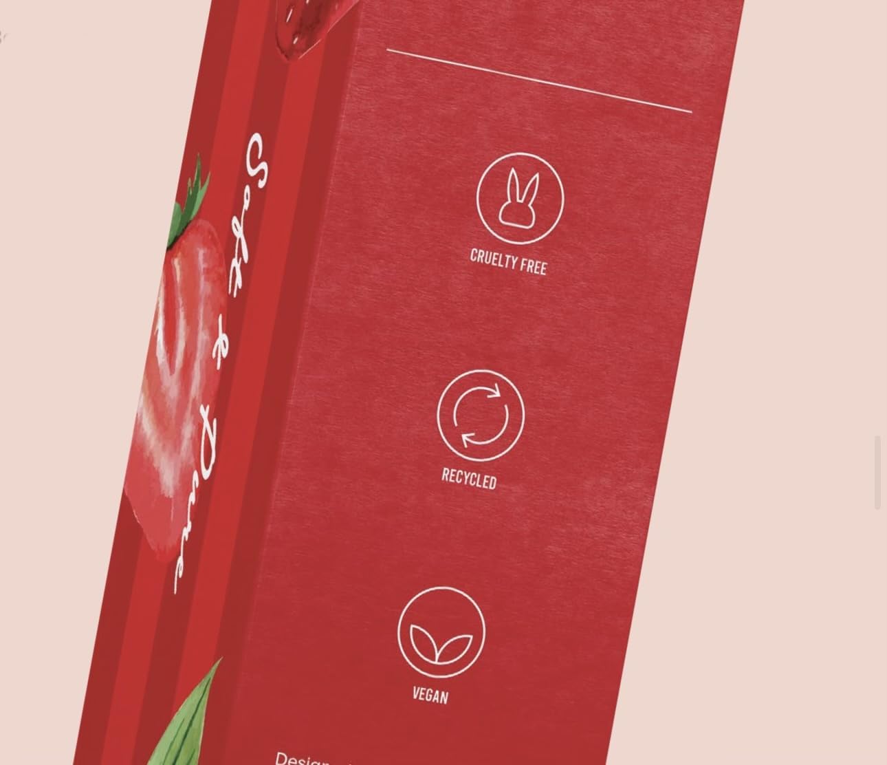 Vegan and cruelty-free branding with dentist recommended badge