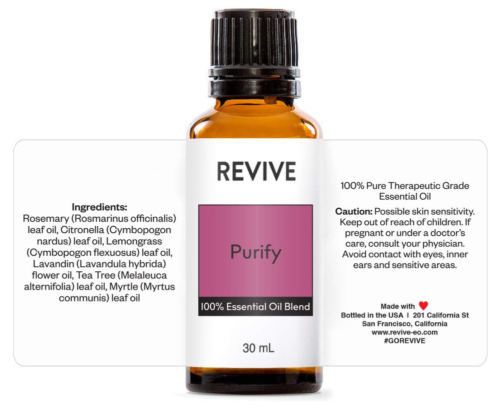 Purify essential oil blend with glass dropper