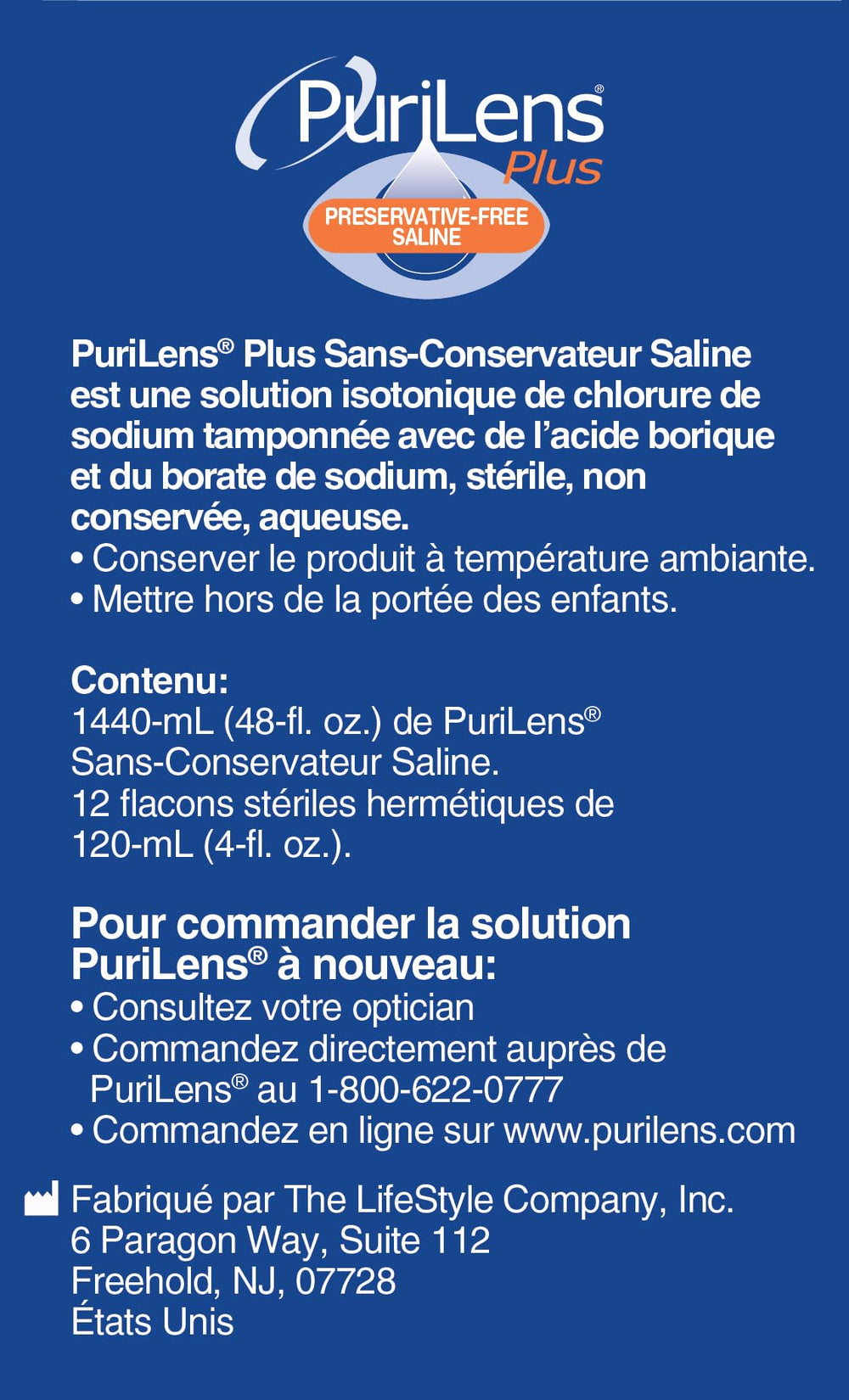 Purilens Plus saline used to rinse contact lens