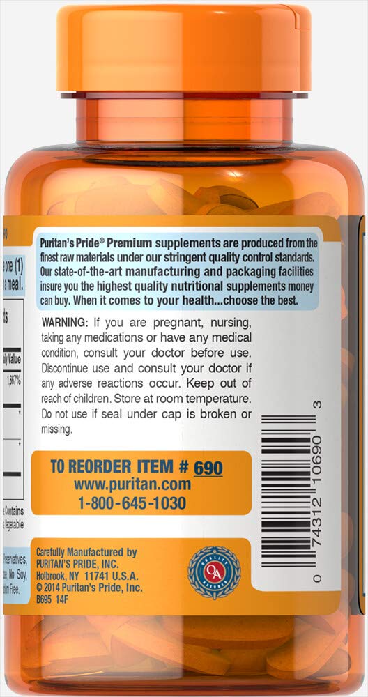 Puritan's Pride Vitamin C 1000 mg bottle packaging and cap