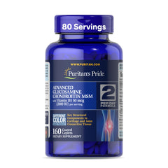 Puritan's Pride Advanced Glucosamine Chondroitin MSM with Vitamin D3 bottle front