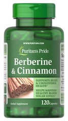 Puritan's Pride Berberine & Cinnamon bottle - front view