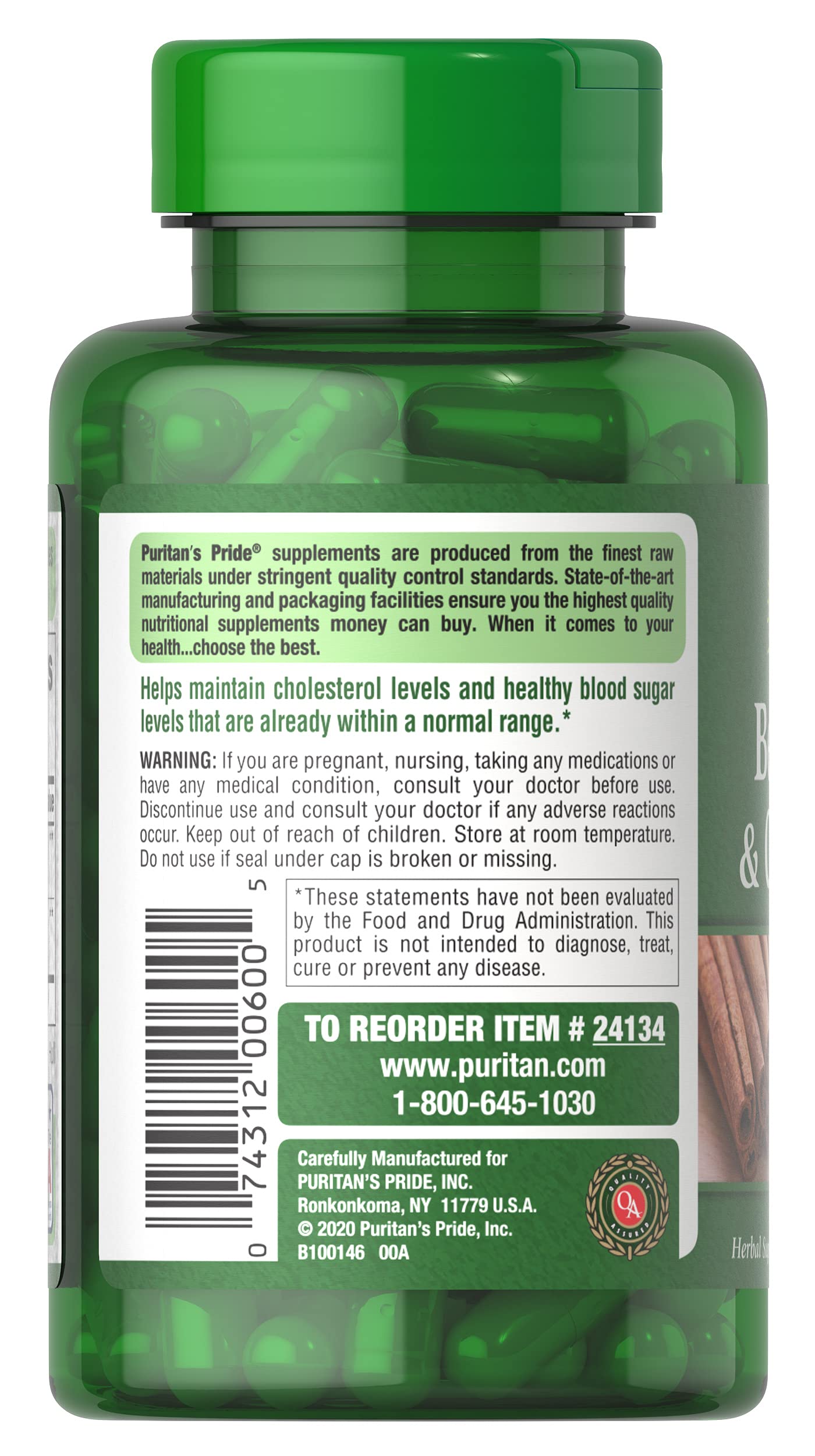 Serving size illustration with capsules