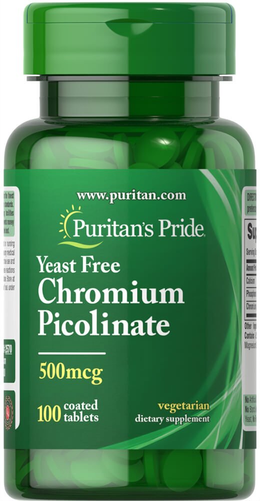 Puritans Pride Chromium Picolinate 500 mcg bottle - main image