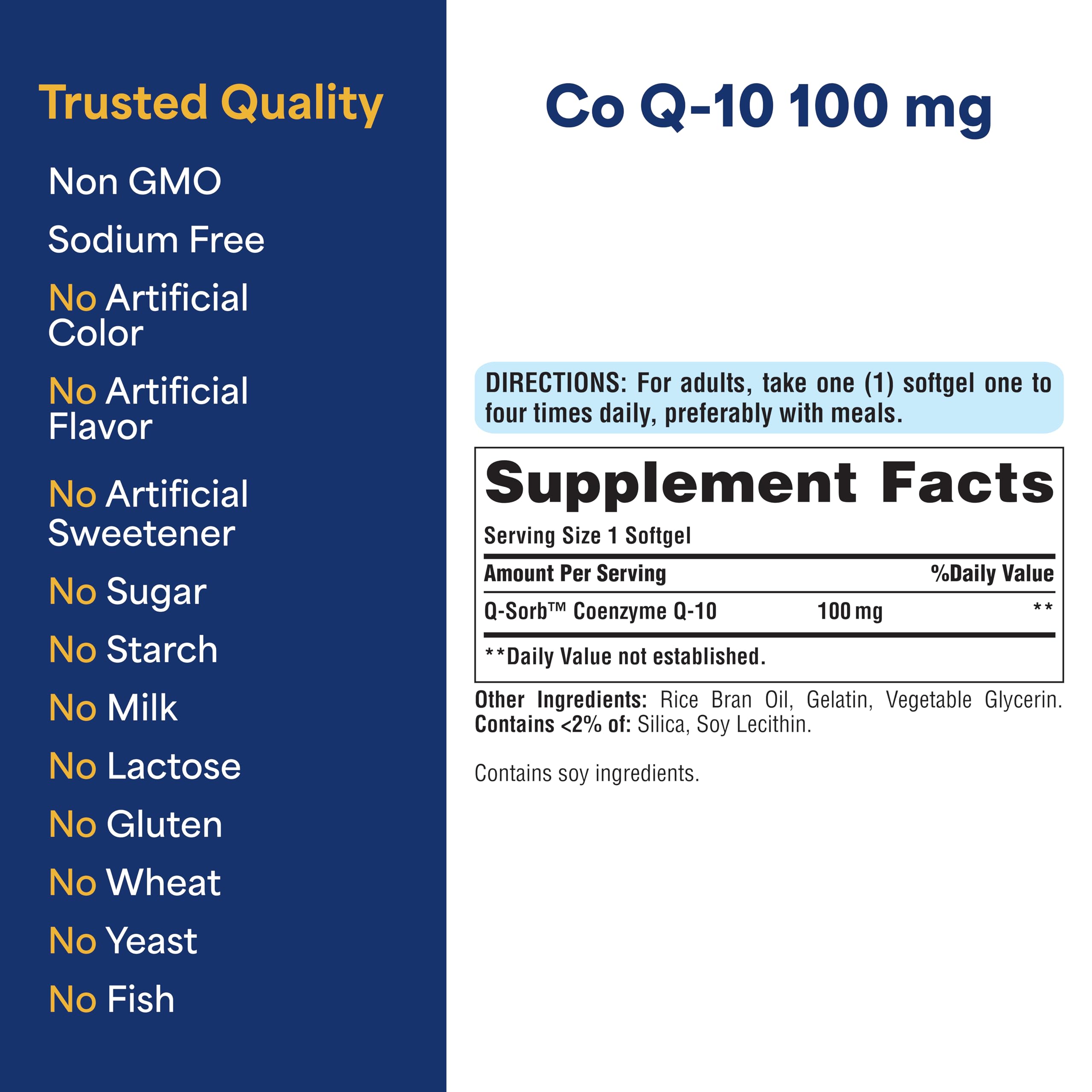 Gluten-free Puritan's Pride CoQ-10 supplement bottle