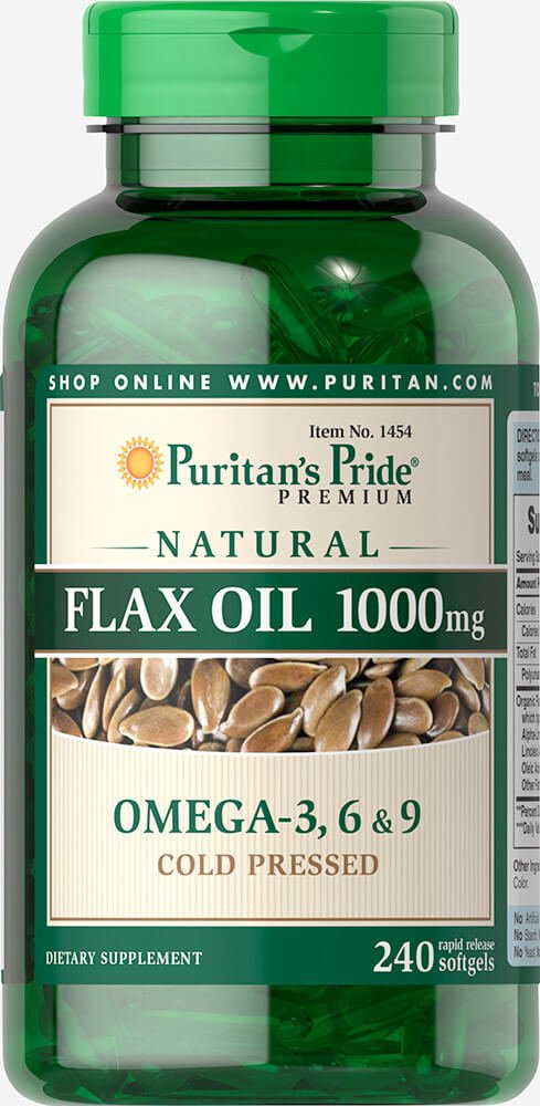 Puritan's Pride Flax Oil 1000 mg - 240 Softgels bottle