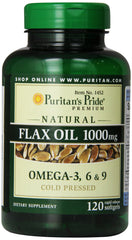 Puritan's Pride Flax Oil bottle 1000 mg
