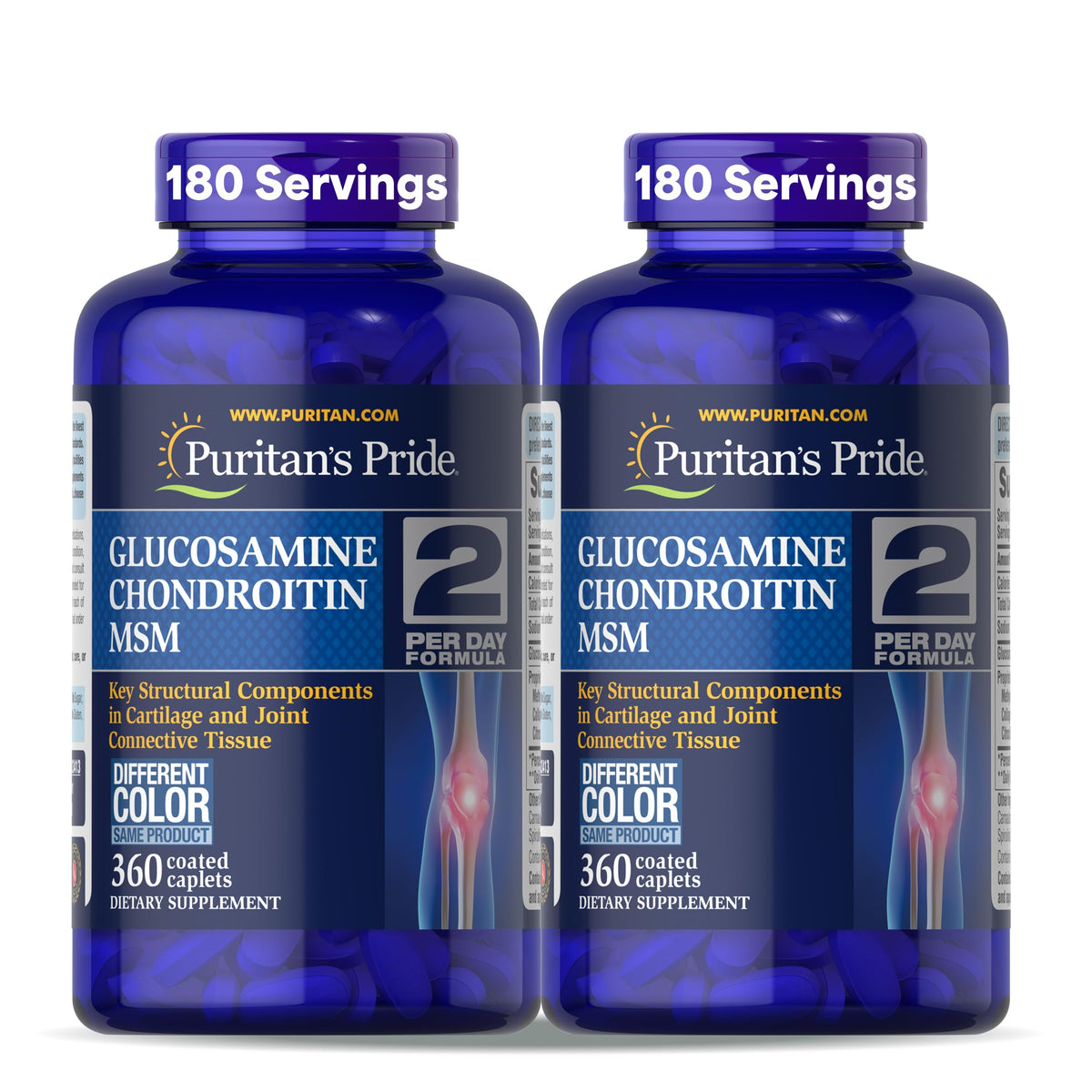 Puritan's Pride glucosamine chondroitin MSM 360-caplet bottle (2-pack)
