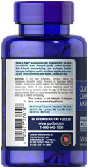 Close-up of Puritan's Pride Joint Soother label showing glucosamine sulfate 1,500 mg
