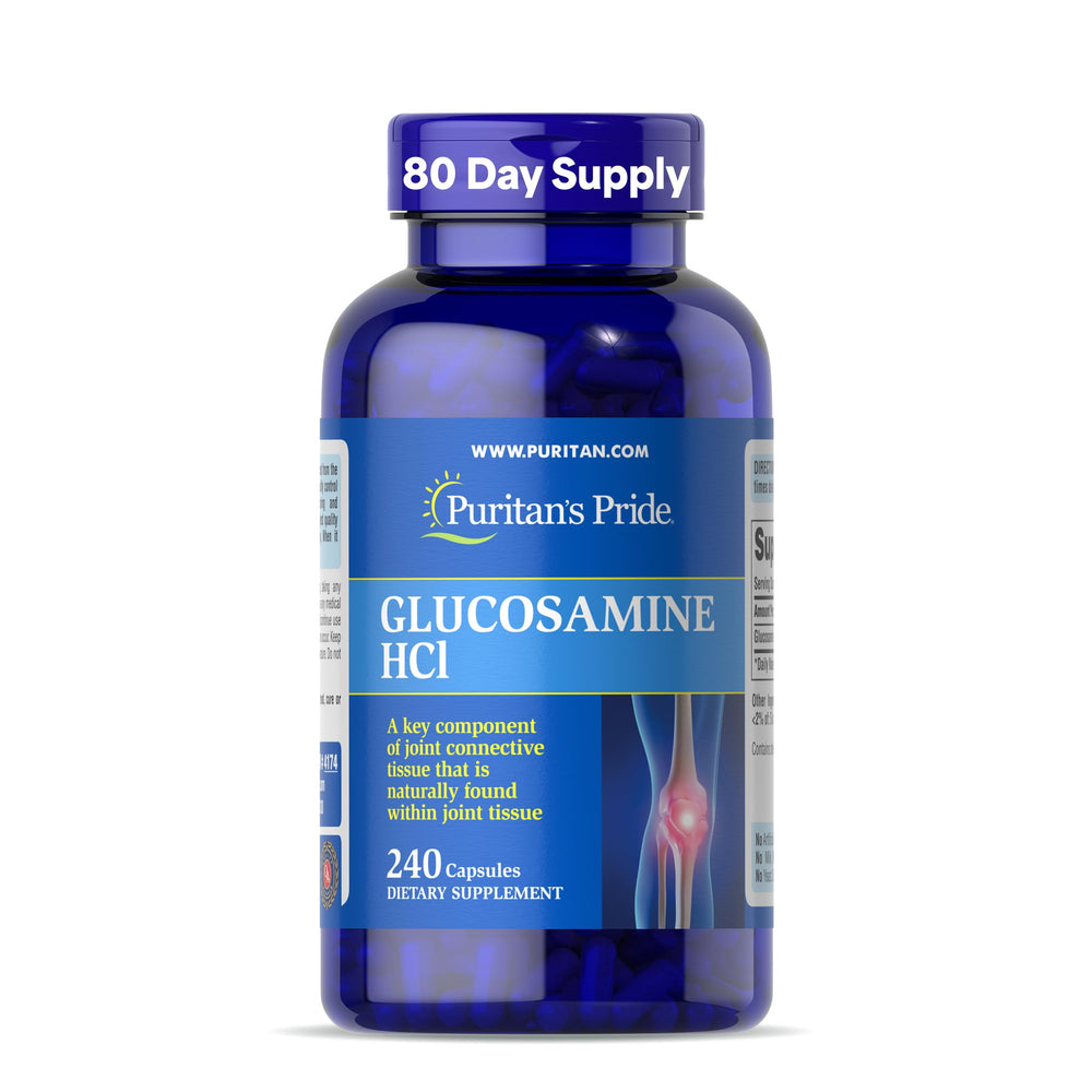 Puritan's Pride Joint Formula Glucosamine HCI bottle label showing 680mg