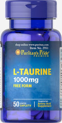 Puritan's Pride L-Taurine 1000 mg bottle with 50 caplets