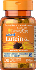 Puritans Pride Lutein 6 mg with Zeaxanthin Softgels - 100 Count bottle