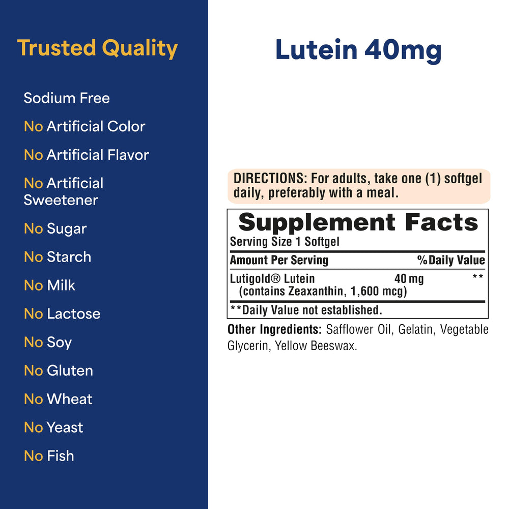 Two-pack Lutigold Lutein 40mg 8-month supply packaging