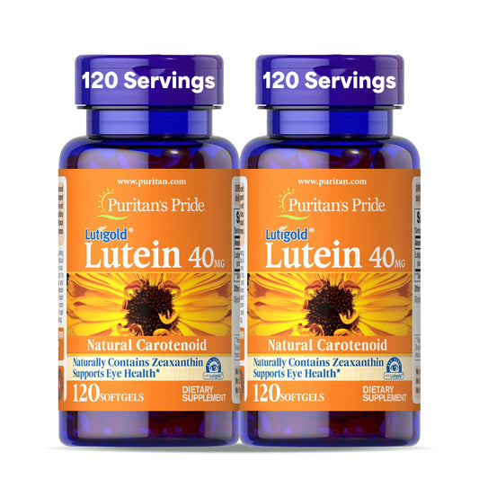 Puritan's Pride Lutigold Lutein 40mg with Zeaxanthin 2-pack bottle front