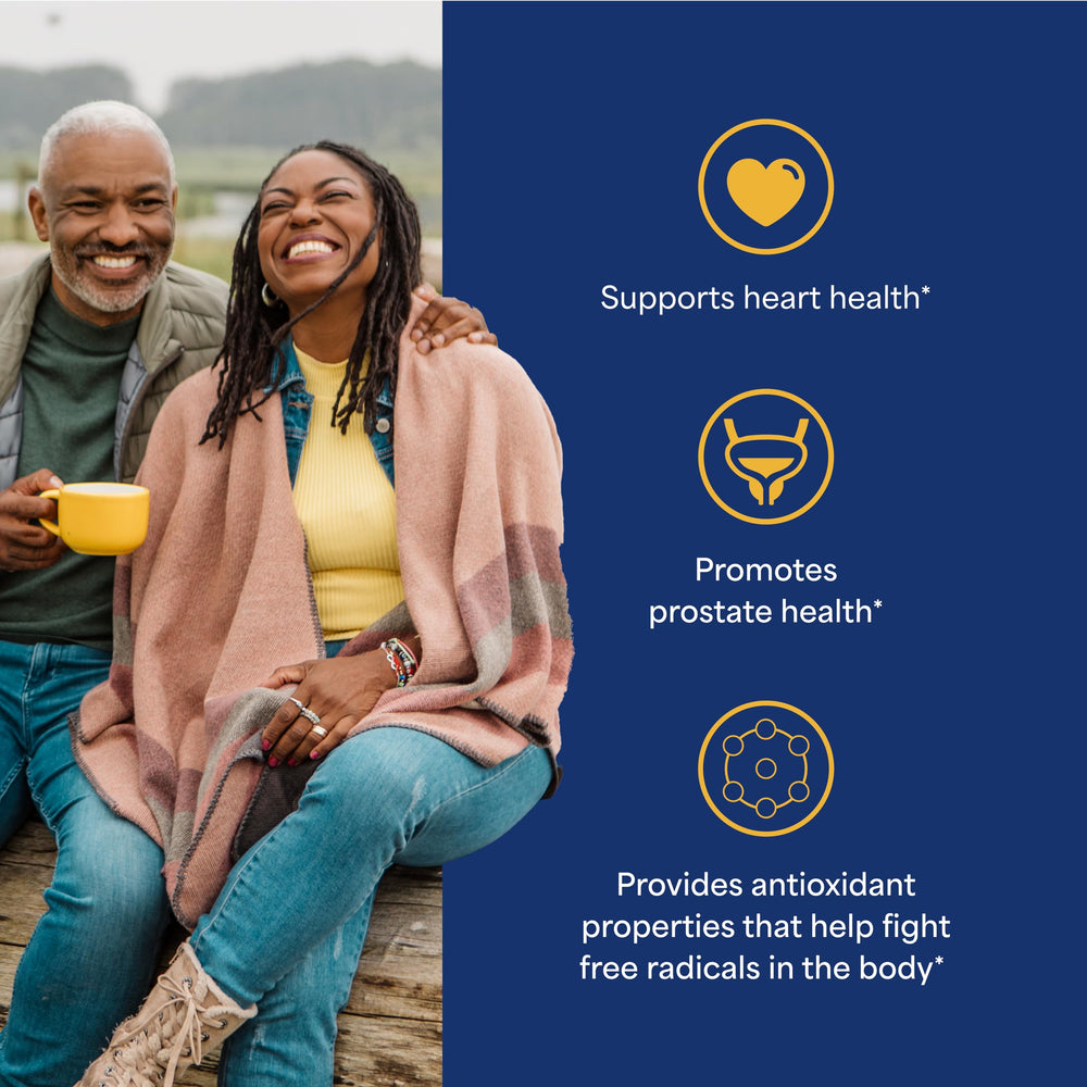 Graphic depicting prostate health support from Lycopene