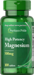 Puritan's Pride Magnesium 500 mg, 100 Count bottle