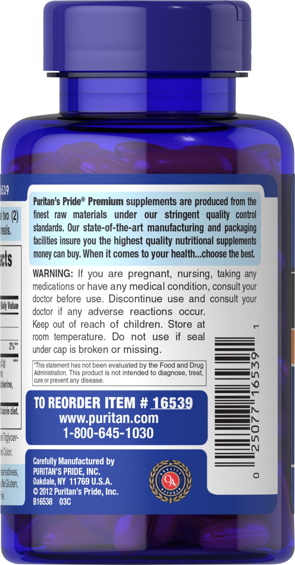 Puritans Pride Neuro-PS bottle in use for brain health